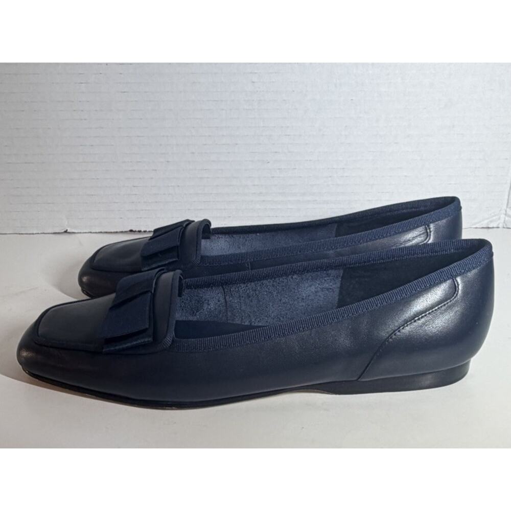 Enzo Angiolini Navy Blue Bow Ballet Flats Women’s 7.5 M Leather Sole Vintage Y2K - Picture 4 of 10